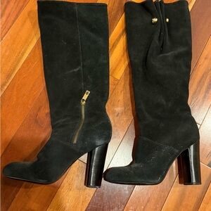 Tory Burch Black Suede Heeled Boots